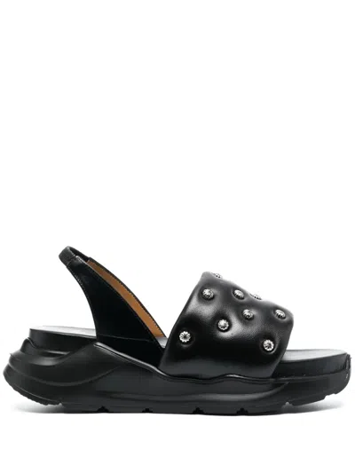 Toga Stud-embellished Slingback Sandals In Schwarz