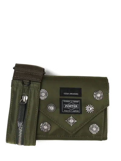 Toga Stud-embellishments Mini Messenger Bag In Green