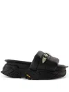 Toga Stud-embellished Flatform Sandals In Black