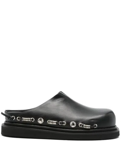 Toga Studs-embellished Slippers In Black