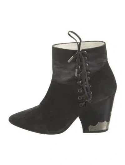 Pre-owned Toga Suede Boots In Black