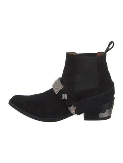 Pre-owned Toga Suede Chelsea Boots In Black