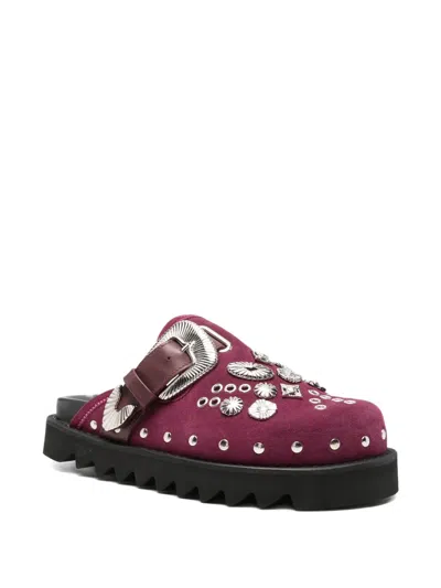 Toga Suede Mules In Purple