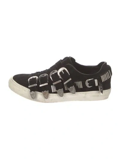 Pre-owned Toga Suede Sneakers In Black