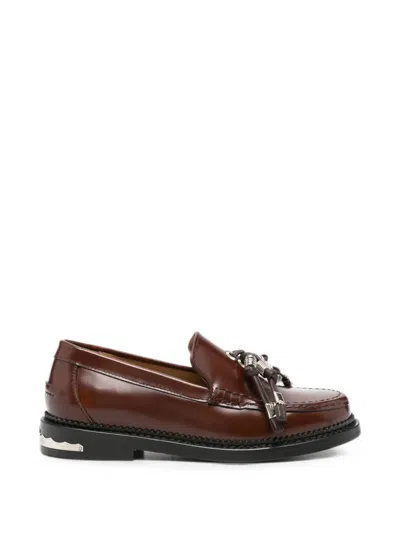 Toga Tassel-detail Hardware-embellished Loafers In Brown