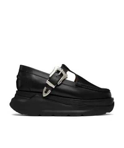 Toga Thick-soled Niujin Shoes In Black