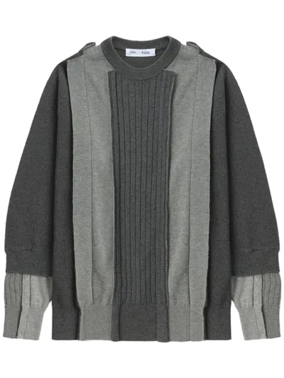 Toga Too Stripe Sweater In Grey