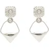 Toga Pulla Triangle Pierced Earrings In Metallic