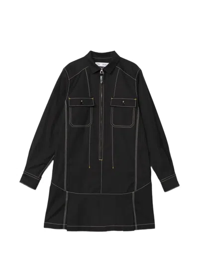 Toga Twill Mini Dress In Black