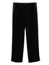Toga Velvet Straight-leg Track Pants In Black