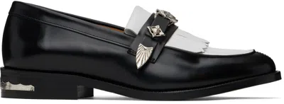 Toga Virilis Black & White Fringe Loafers