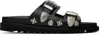Toga Virilis Ssense Exclusive Black Eyelet Metal Sabot Slippers In Black