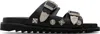 Toga Virilis Black Buckle Sandals In Black