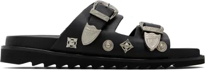 Toga Virilis Black Buckle Sandals