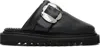 Toga Virilis Black Buckle Slippers In Black