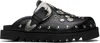 Toga Virilis Ssense Exclusive Black Eyelet Metal Sabot Slip-on Loafers In Black
