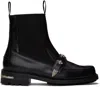 Toga Virilis Black Graphic Hardware Chelsea Boots In Black