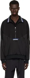 Toga Virilis Black Half-zip Track Jacket In Black