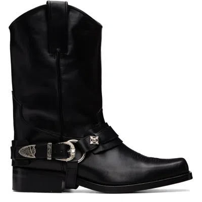 Toga Virilis Embroidered Leather Boots In Black