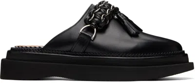 Toga Virilis Black Hard Leather Slip-on Loafers