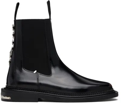 Toga Virilis Black Leather Aj1295 Chelsea Boots