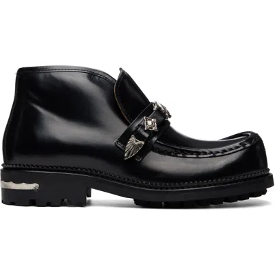 Toga Virilis Embellished Leather Ankle Boots In Black