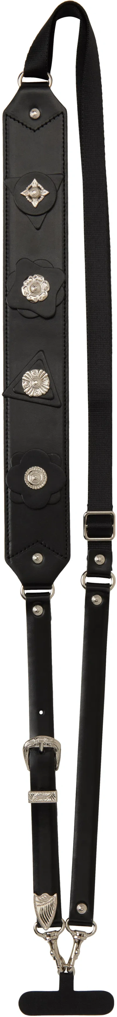 Toga Virilis Black Leather Phone Bag Strap