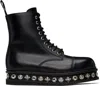 Toga Virilis Black Leather Platform Boots In Black
