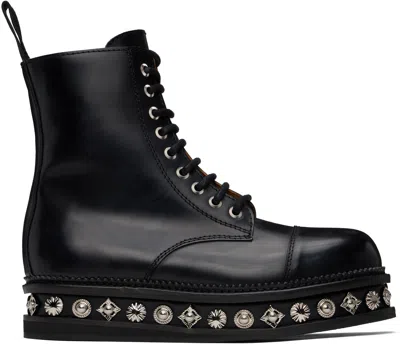Toga Virilis Black Leather Platform Boots