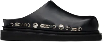 Toga Virilis Black Leather Slip-on Loafers
