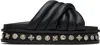 Toga Virilis Black Soft Leather Sandals In Black