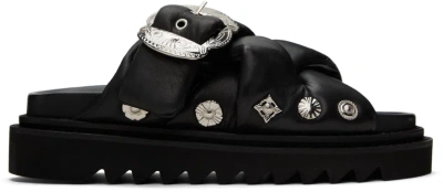 Toga Virilis Black Soft Leather Sandals