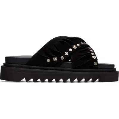 Toga Virilis Black Suede Sandals In Multi