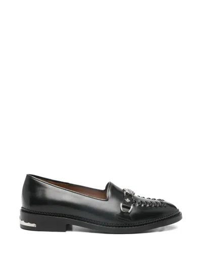 Toga Virilis Braided-detail Leather Loafers In Black