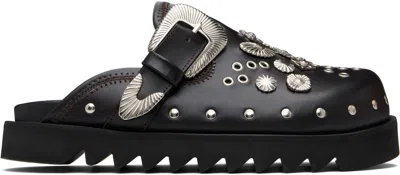 Toga Virilis Brown Eyelet Metal Sabot Loafers