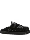 Toga Virilis Buckle-embellished Suede Mules In Black