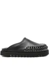Toga Virilis Chain-embellished Leather Mules In Black