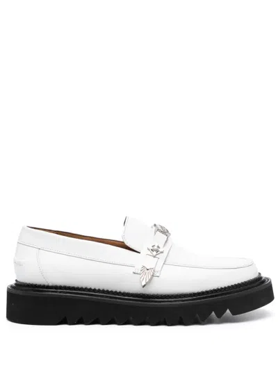 Toga Virilis Chunky Leather Loafers In Aj1253 - White Leather