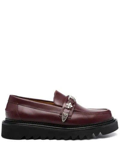Toga Virilis Chunky Leather Loafers In Red