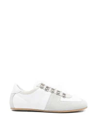 Toga Virilis Embellished Lace-up Sneakers In White