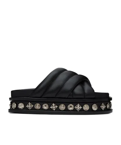 Toga Virilis Embellished Slippers In Black
