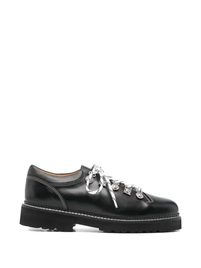 Toga Virilis Eyelet-detail Leather Lace-up Derby Shoes In Black
