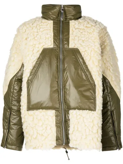 Toga Virilis Faux-shearling Oversize Coat In Green