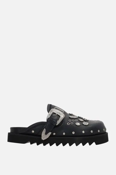 Toga Virilis Ssense Exclusive Brown Studded Loafers In Black