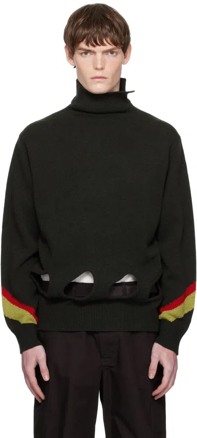 Toga Virilis カーキ Hole ニット タートルネック