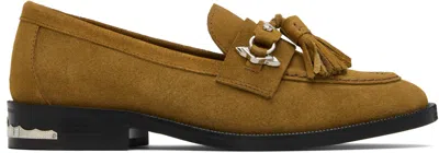 Toga Virilis Khaki Suede Loafers In Brown