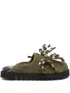 Toga Virilis Knotted-detail Suede Mule In Green