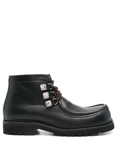 Toga Virilis Lace-up Ankle Boots In Black