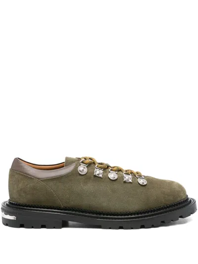 Toga Virilis Lace-up Suede Derby Shoes In Gray