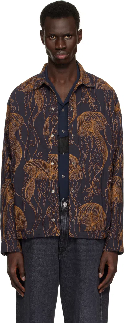 Toga Virilis Navy Embroidery Jacket